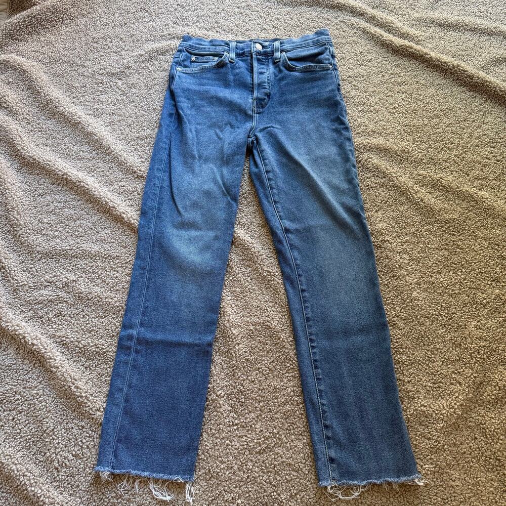 Frank & Eileen Women’s Cork Antique Blue Button Fly Jeans Size 27